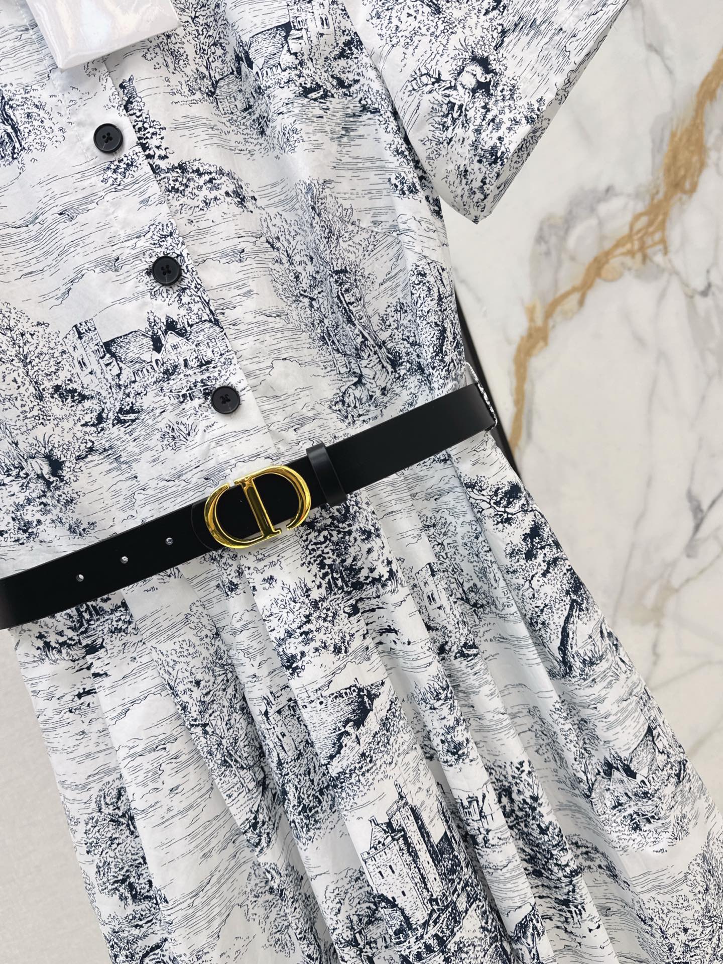 D*r 25ss print belted dress