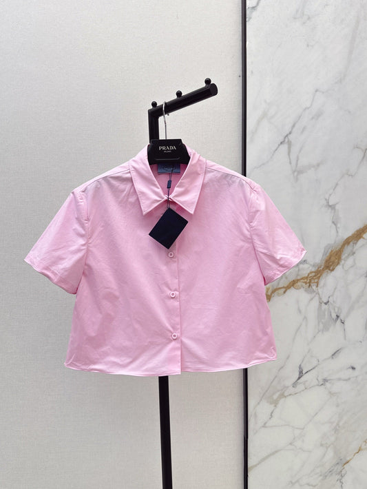 Pra* 25ss cropped cotton shirt
