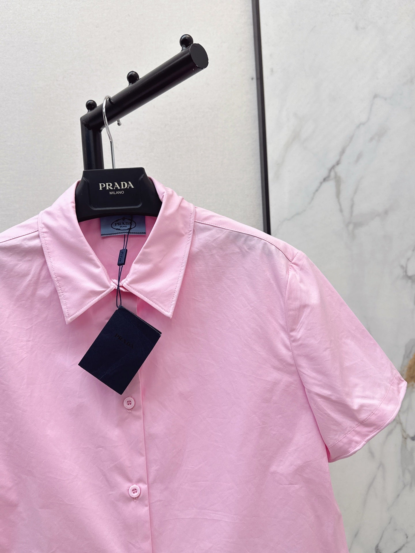 Pra* 25ss cropped cotton shirt