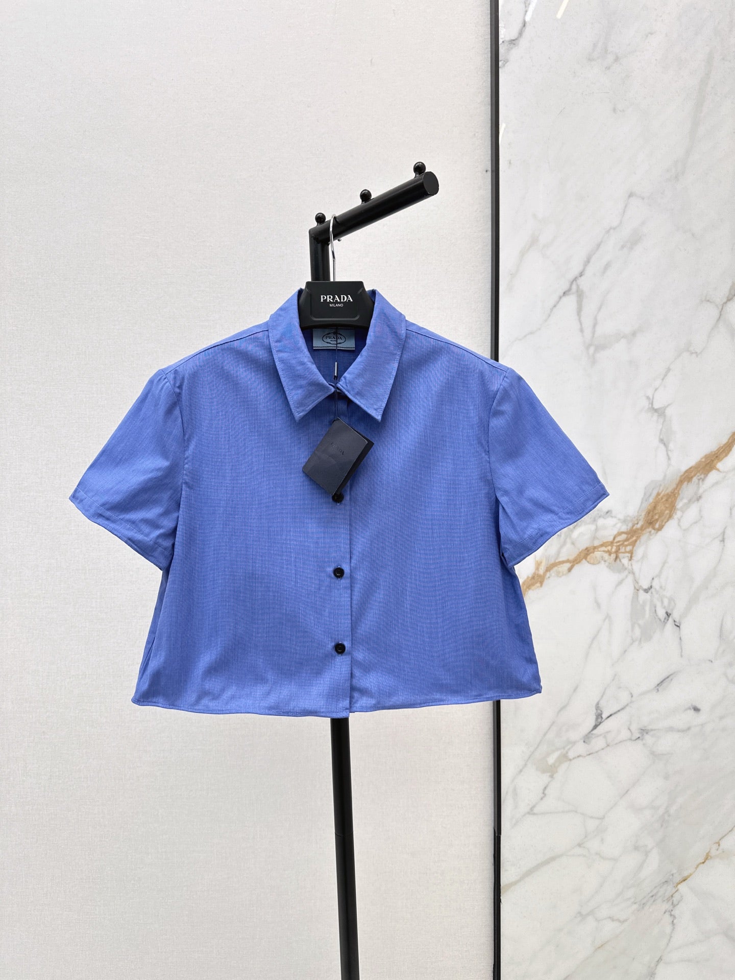 Pra* 25ss cropped cotton shirt