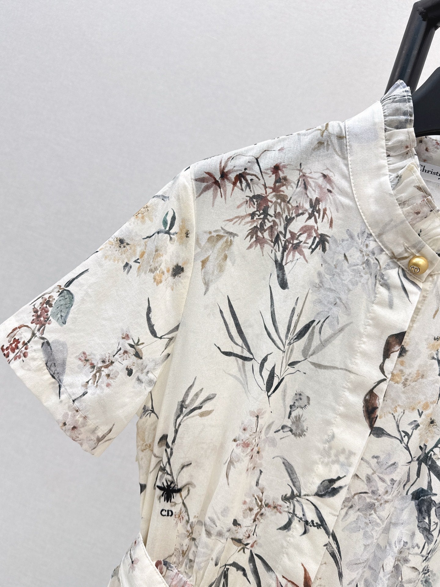 D*r 25ss mid-length print belted dress