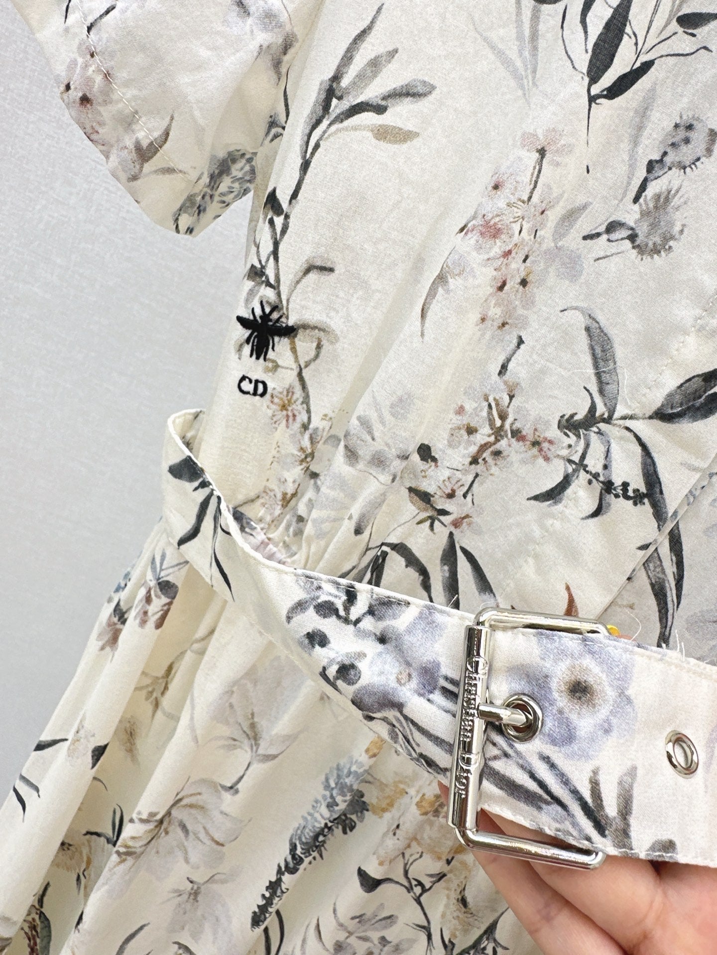 D*r 25ss mid-length print belted dress