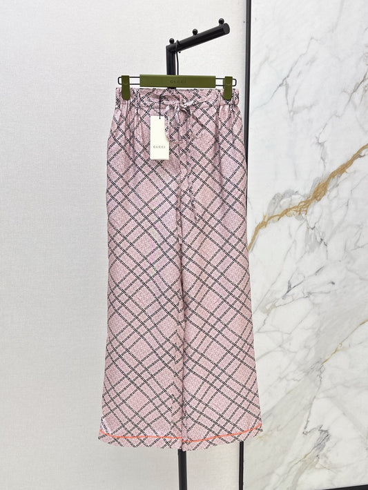 Gu* 25ss chain printed silk pants