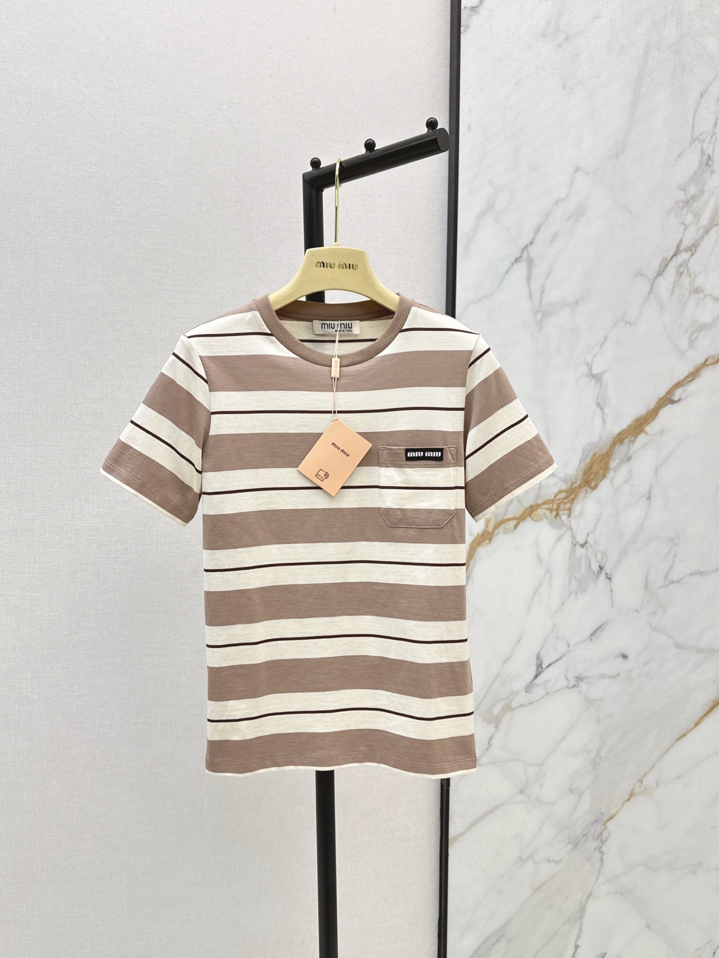 M*u 25ss striped short-sleeve t-shirt