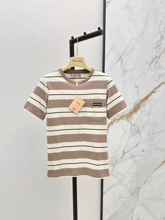 M*u 25ss striped short-sleeve t-shirt