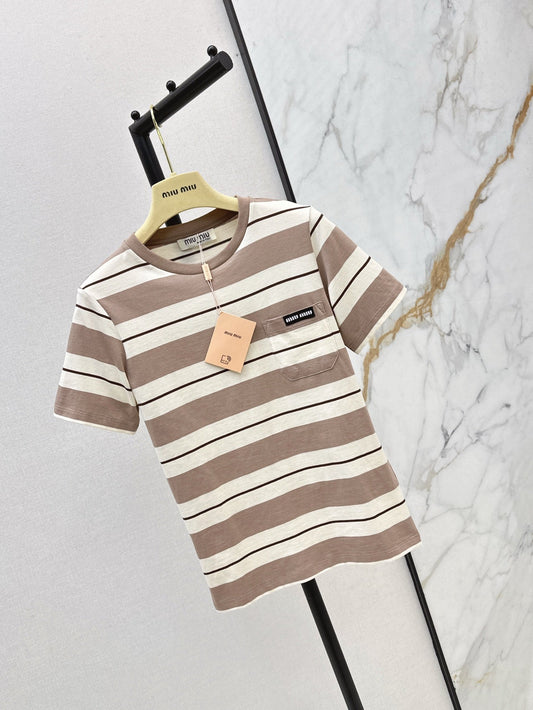 M*u 25ss striped short-sleeve t-shirt