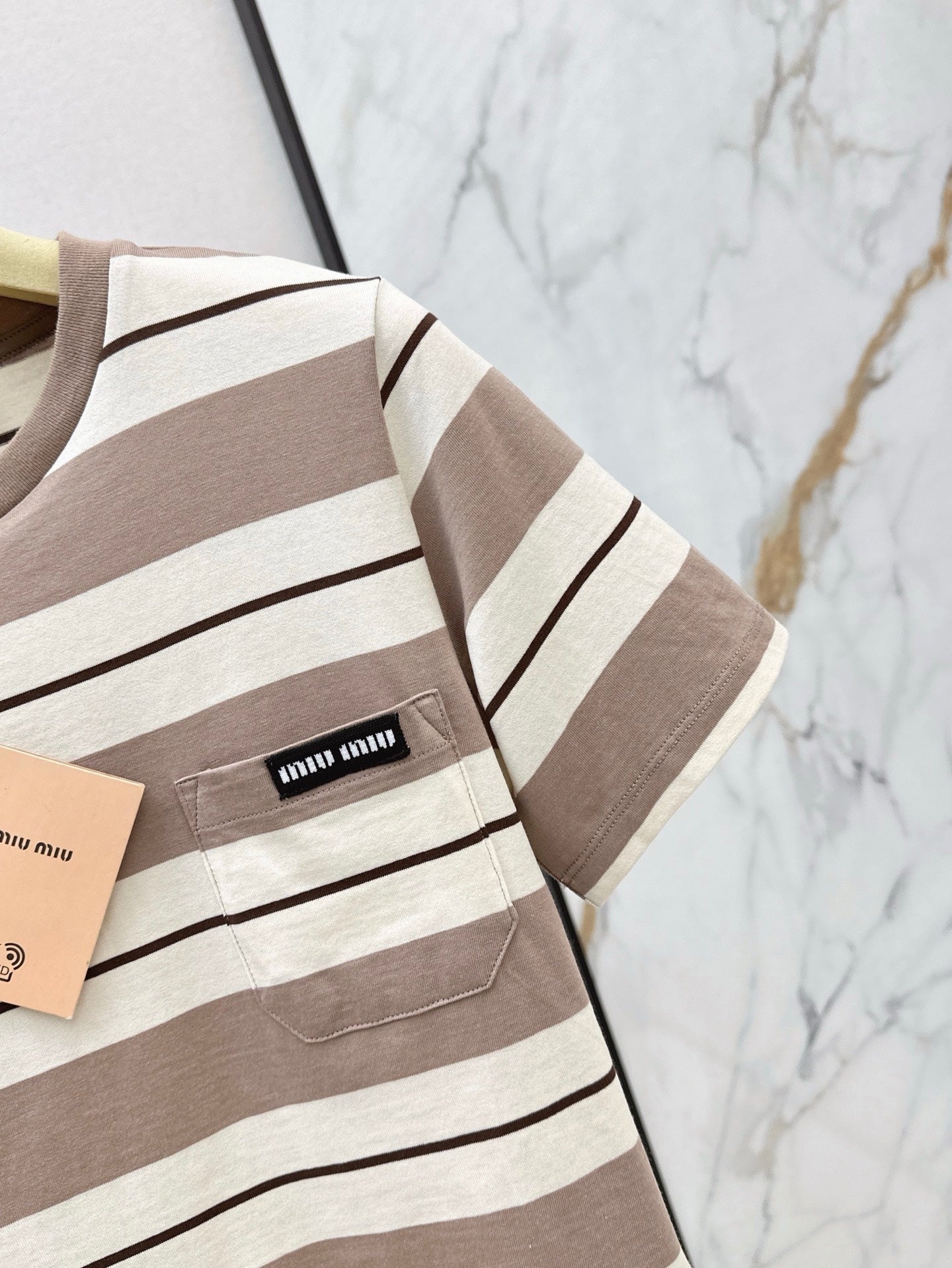 M*u 25ss striped short-sleeve t-shirt