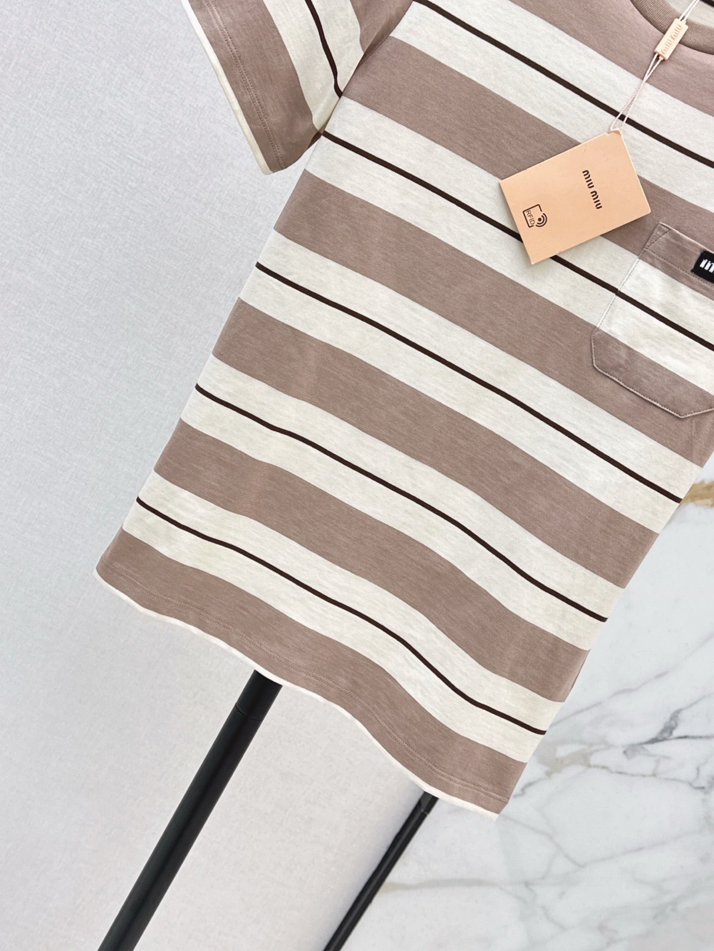 M*u 25ss striped short-sleeve t-shirt