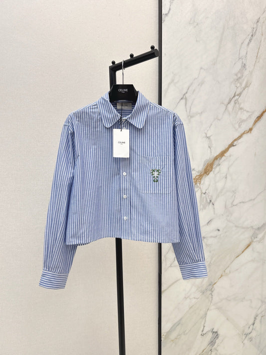 Cel* 25ss embroidered check shirt