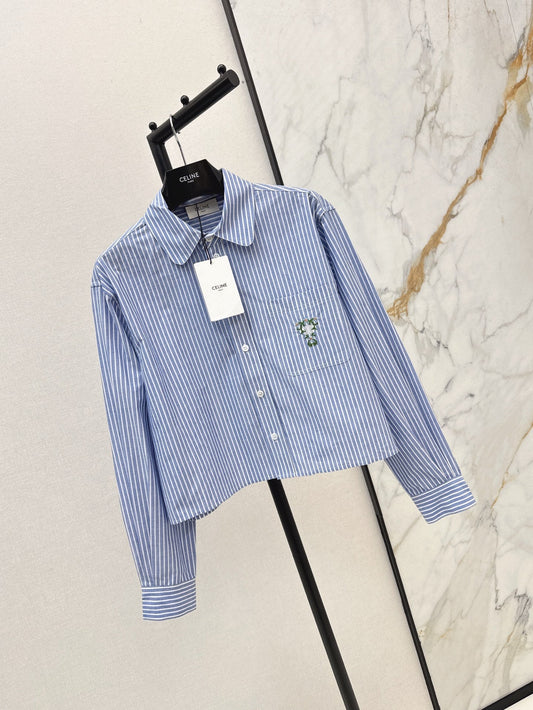 Cel* 25ss embroidered check shirt