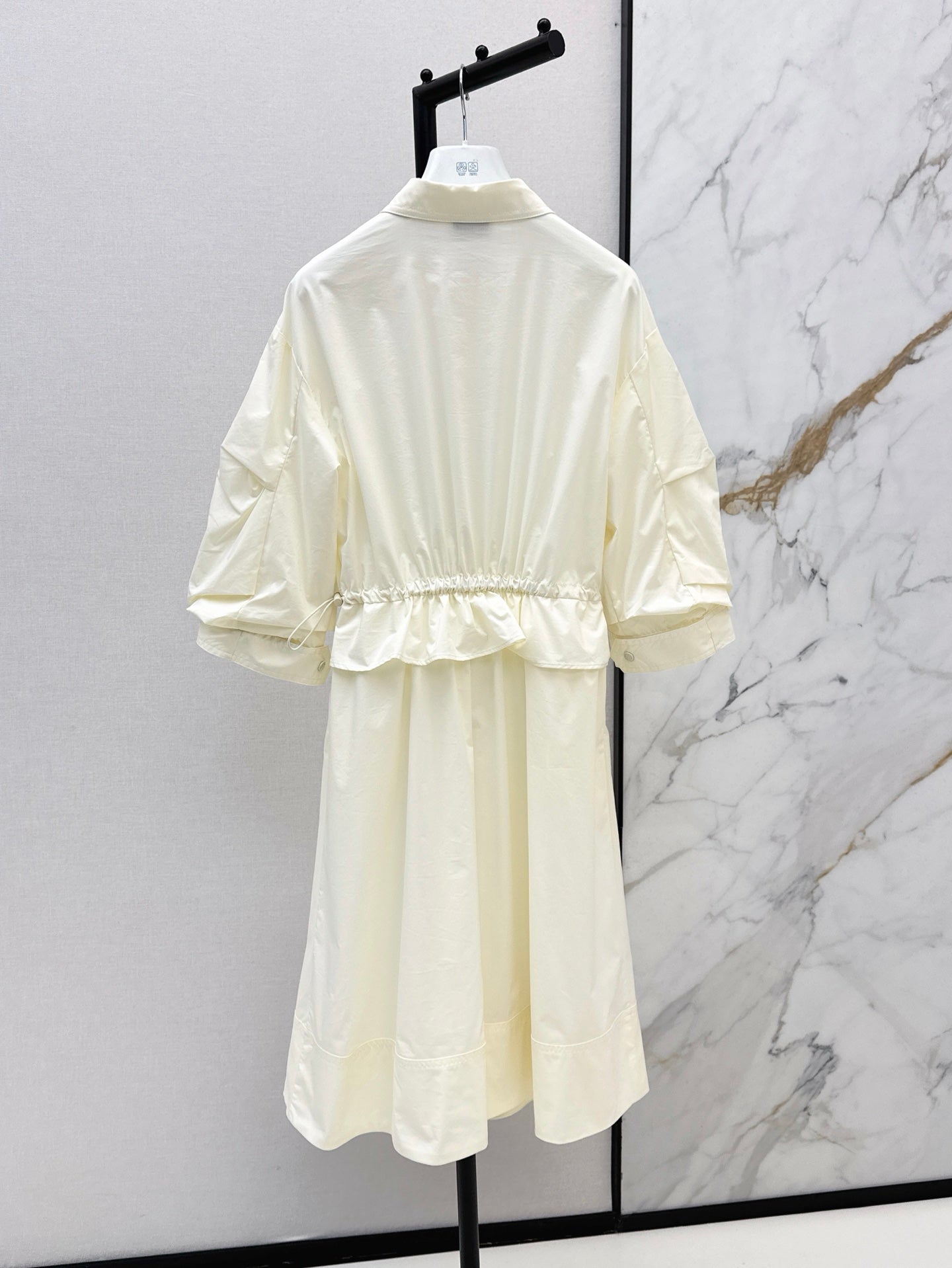 Monc* 25ss puff sleeve unbuttoned dress