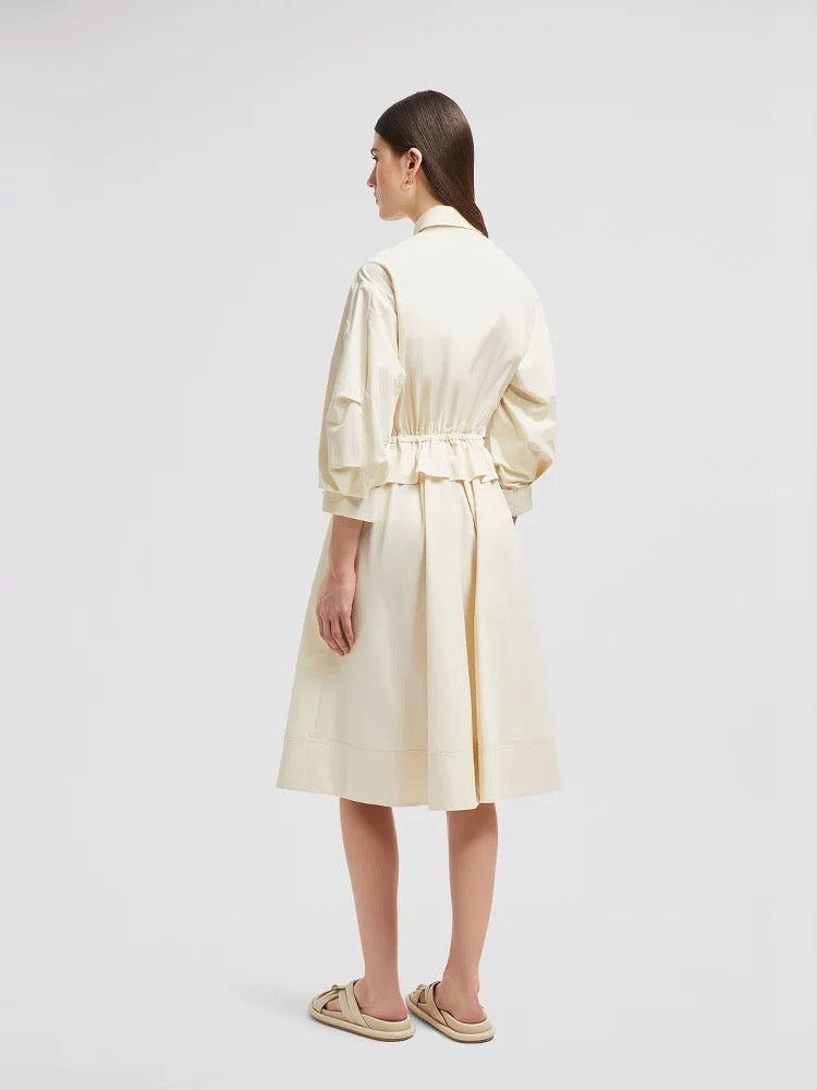 Monc* 25ss puff sleeve unbuttoned dress