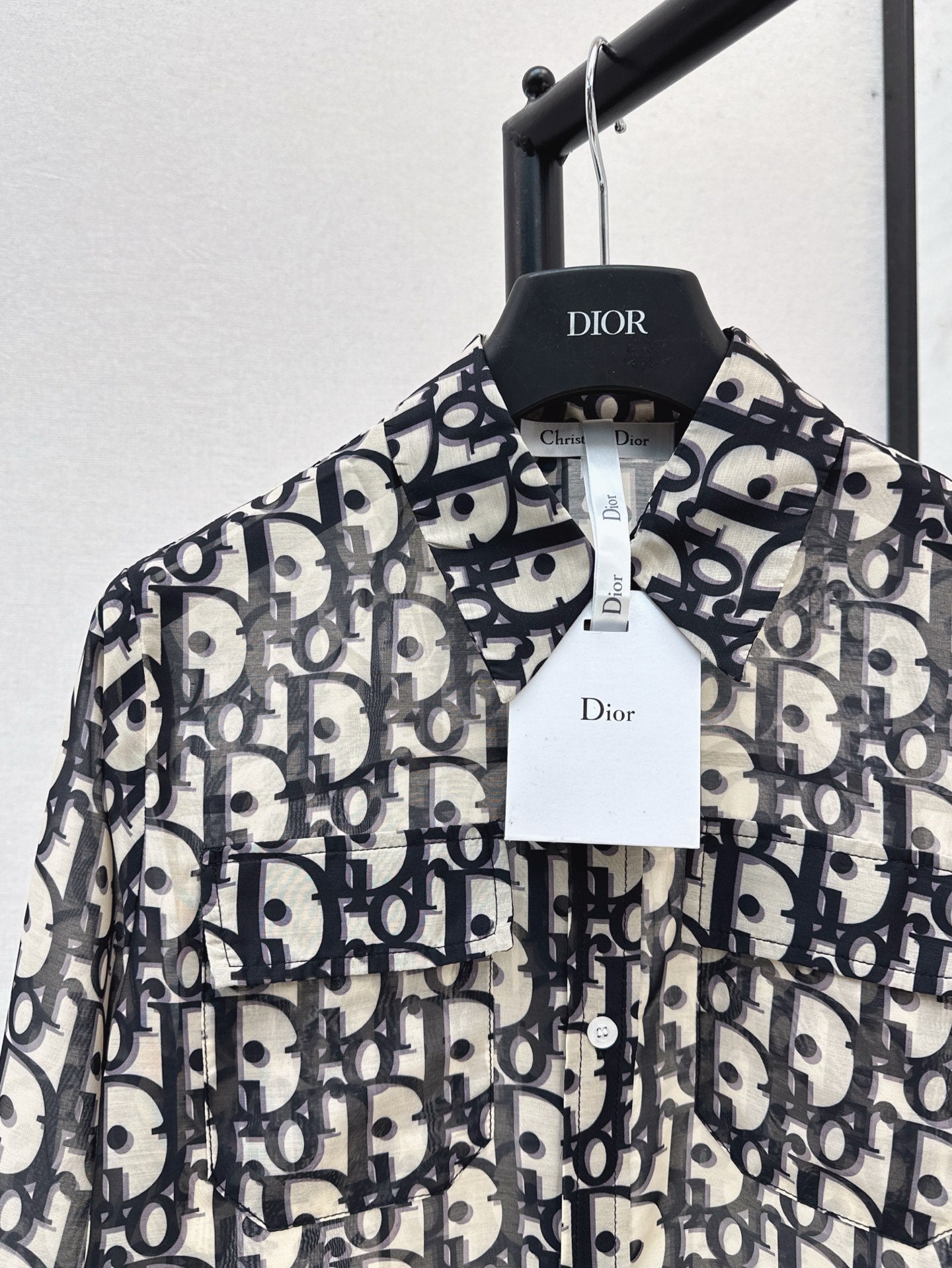 D*r 25ss oblique printed cotton shirt