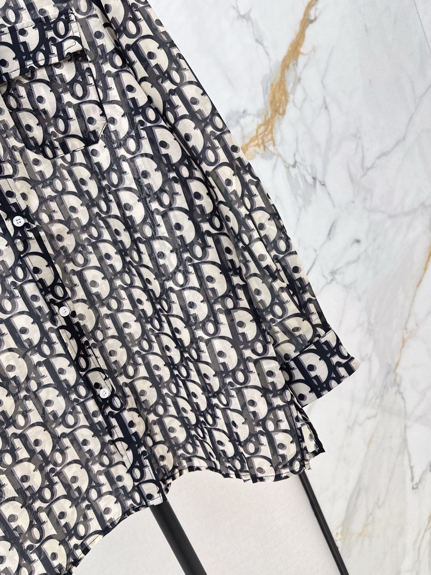 D*r 25ss oblique printed cotton shirt