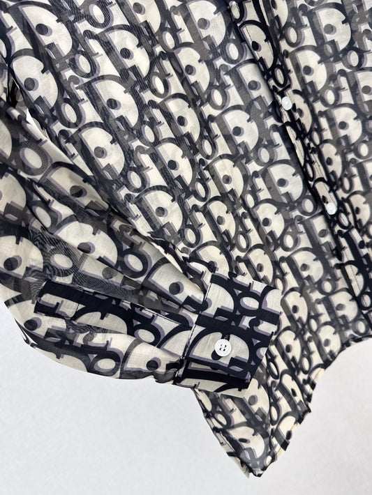 D*r 25ss oblique printed cotton shirt