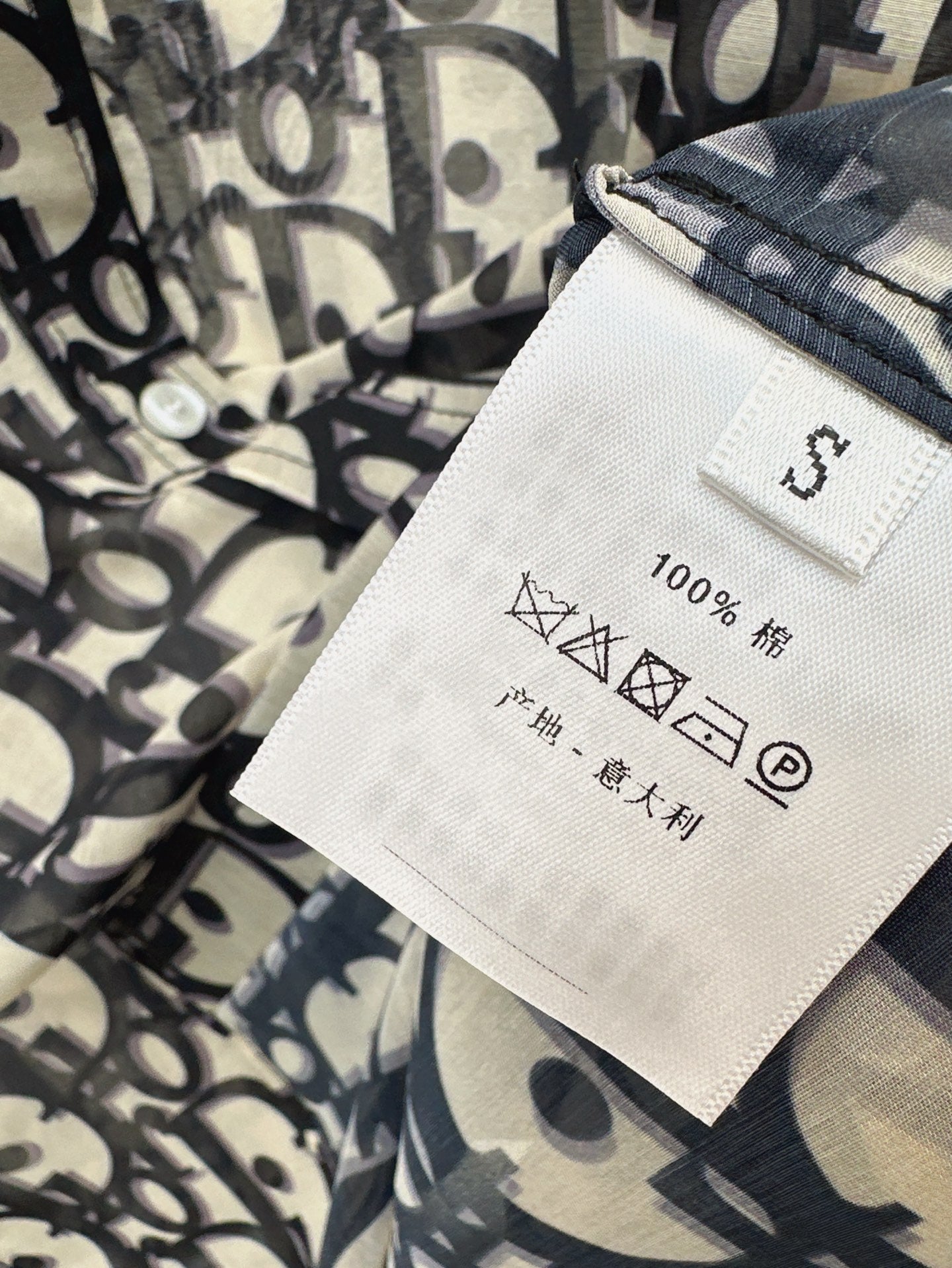 D*r 25ss oblique printed cotton shirt