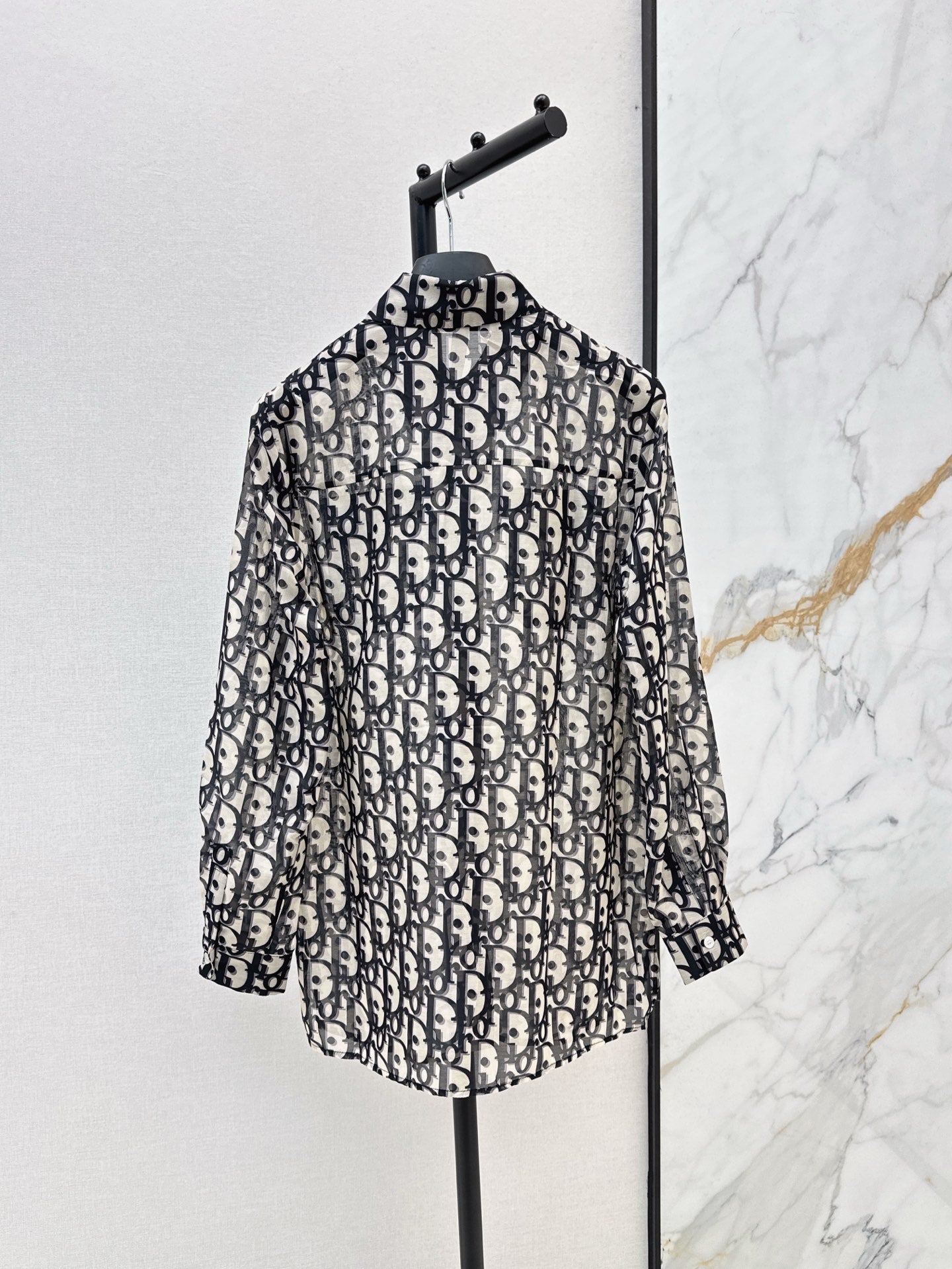 D*r 25ss oblique printed cotton shirt