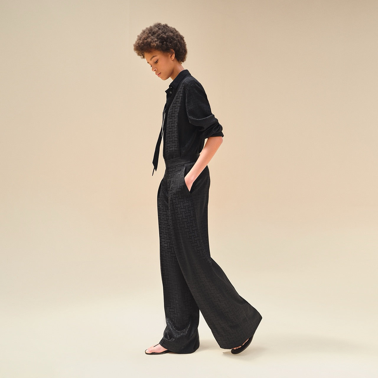 Herm* 25ss printed pleated trousers