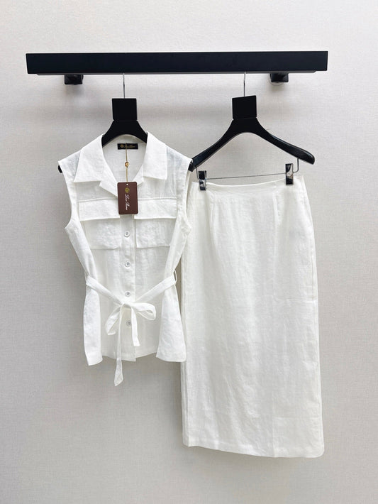 Lor*p 25ss lapel vest and skirt suit
