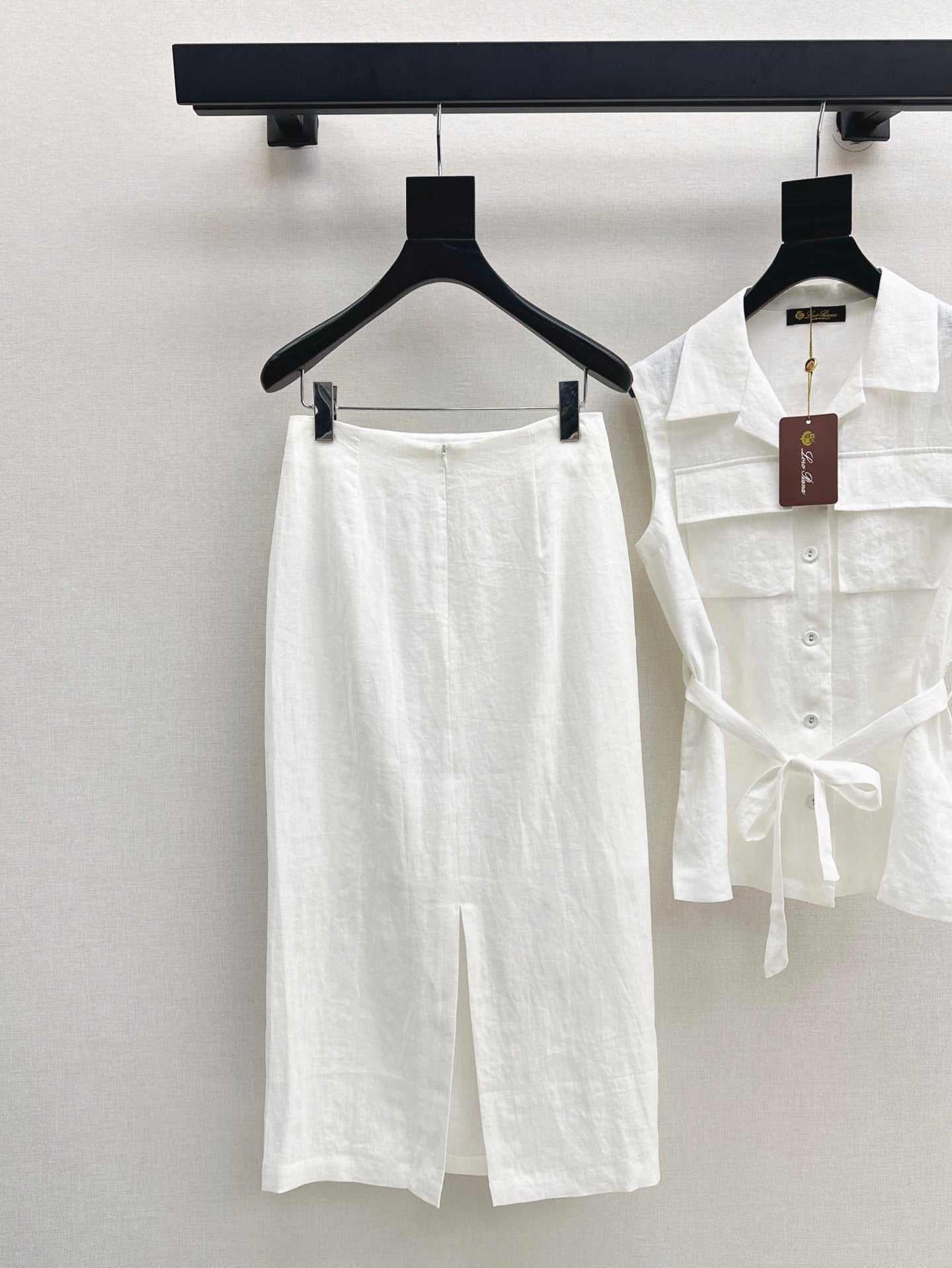 Lor*p 25ss lapel vest and skirt suit