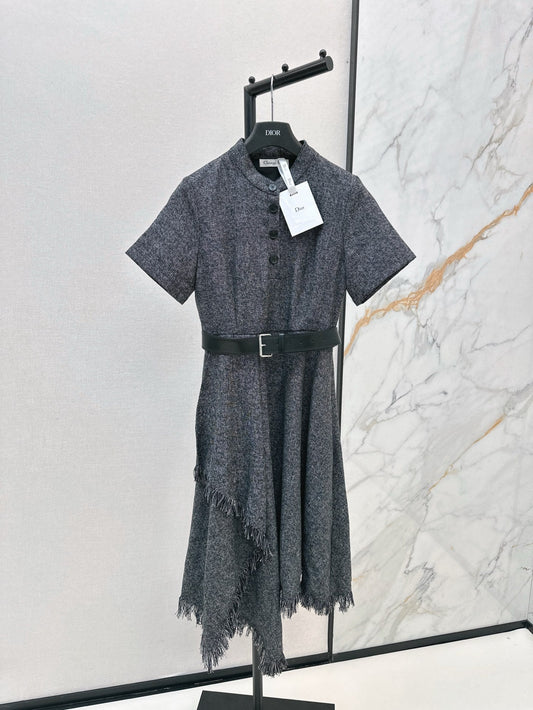 D*r 25ss irregular hem belted dress