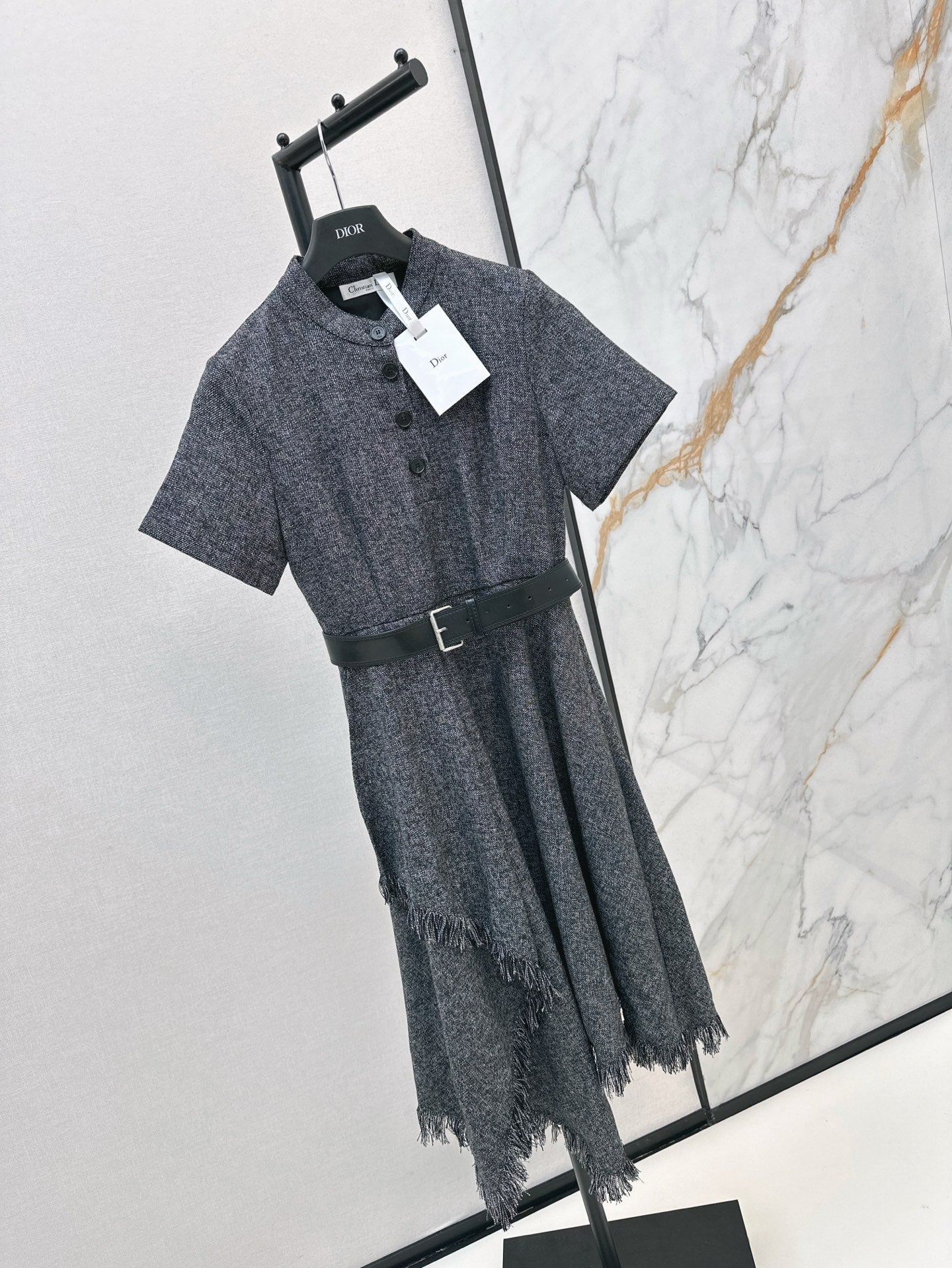 D*r 25ss irregular hem belted dress