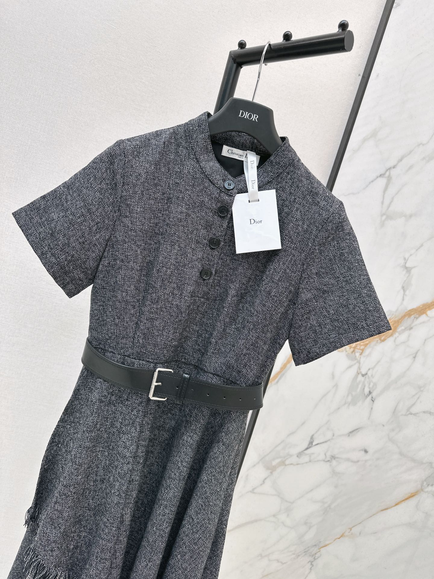 D*r 25ss irregular hem belted dress