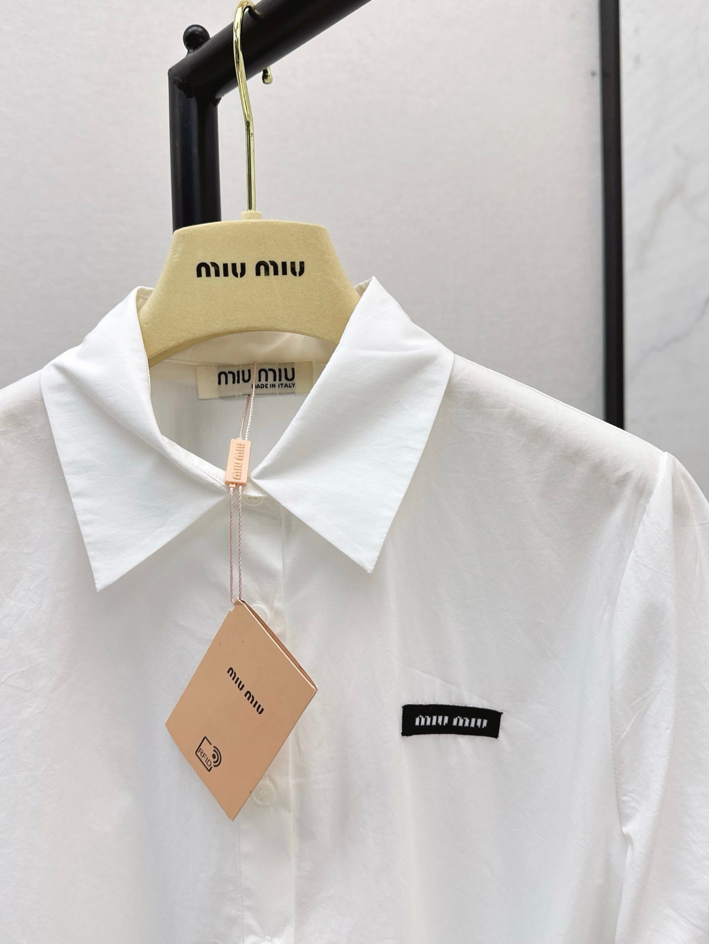 M*u 25ss slubbed poplin dress with print