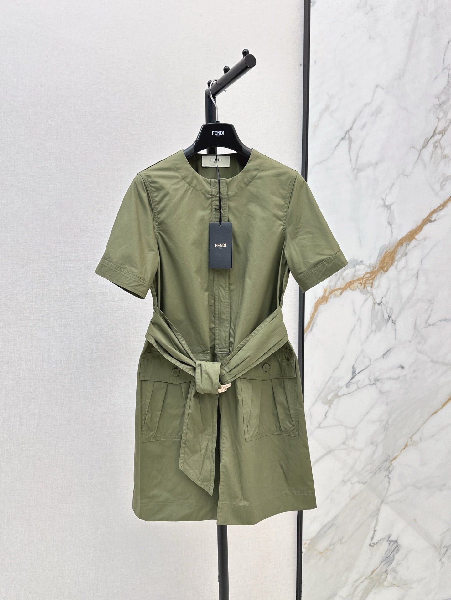 Fd* 25ss double pocket tie minidress