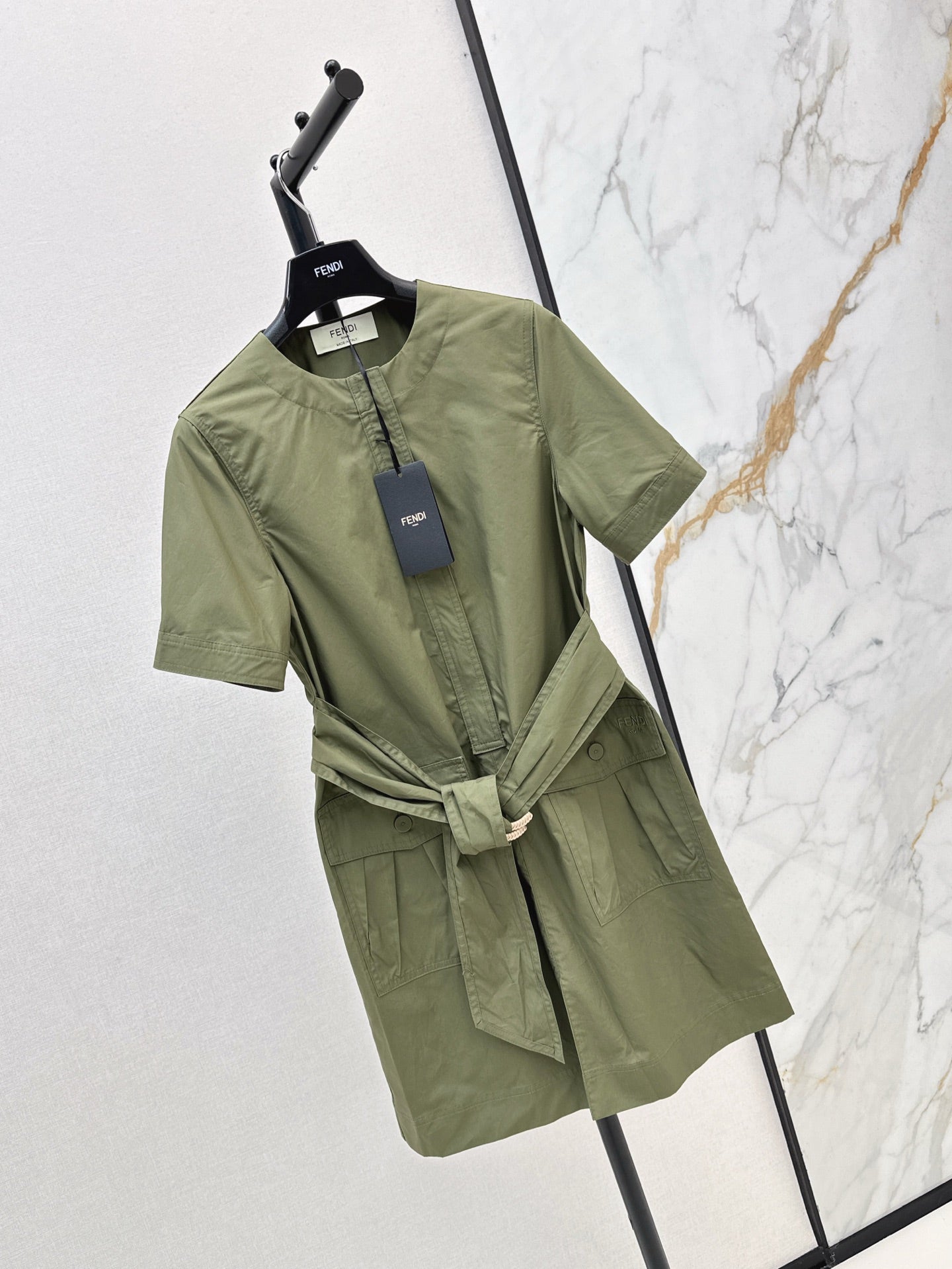 Fd* 25ss double pocket tie minidress