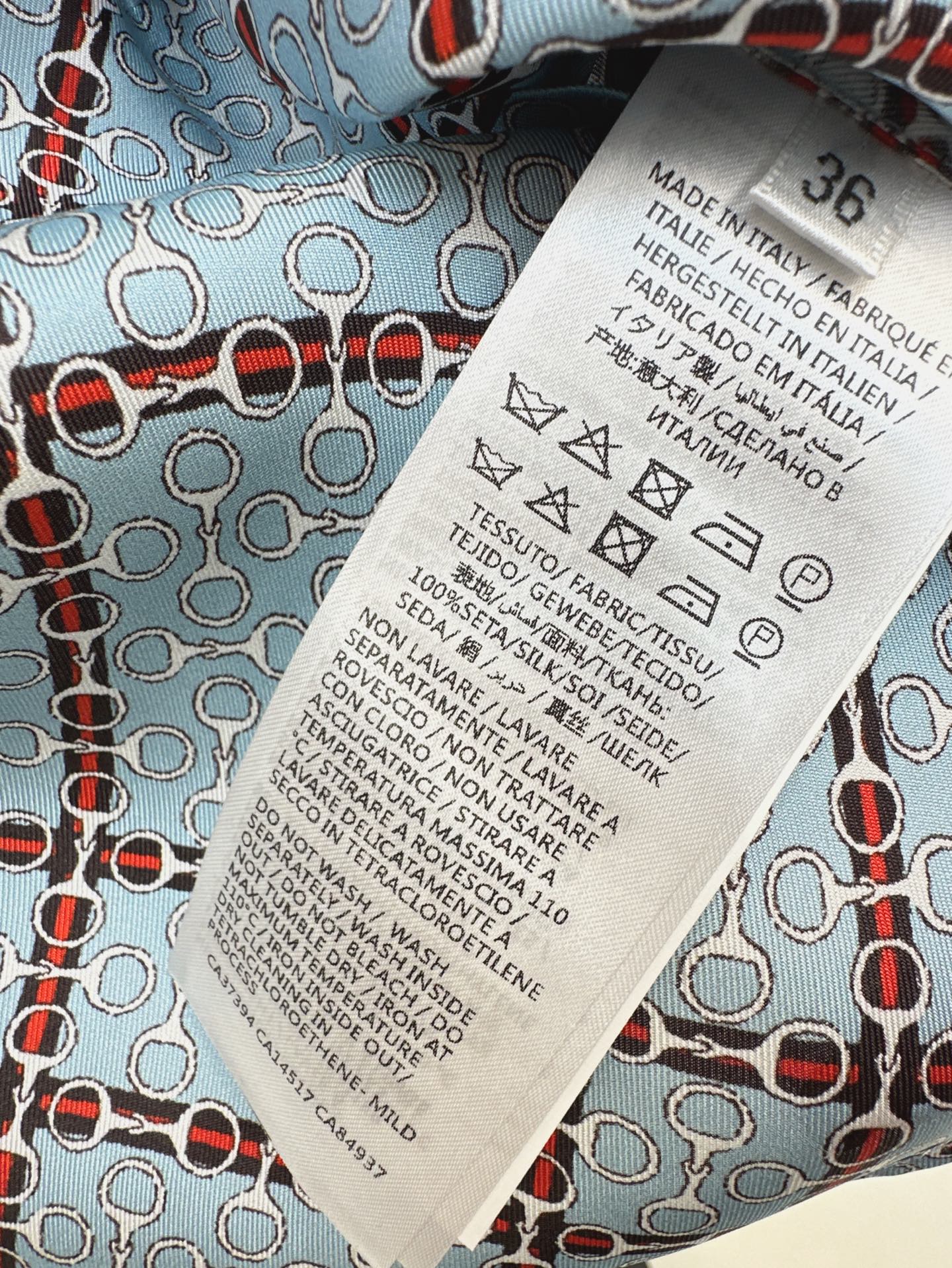 Gu* 25ss printed twill silk shirt