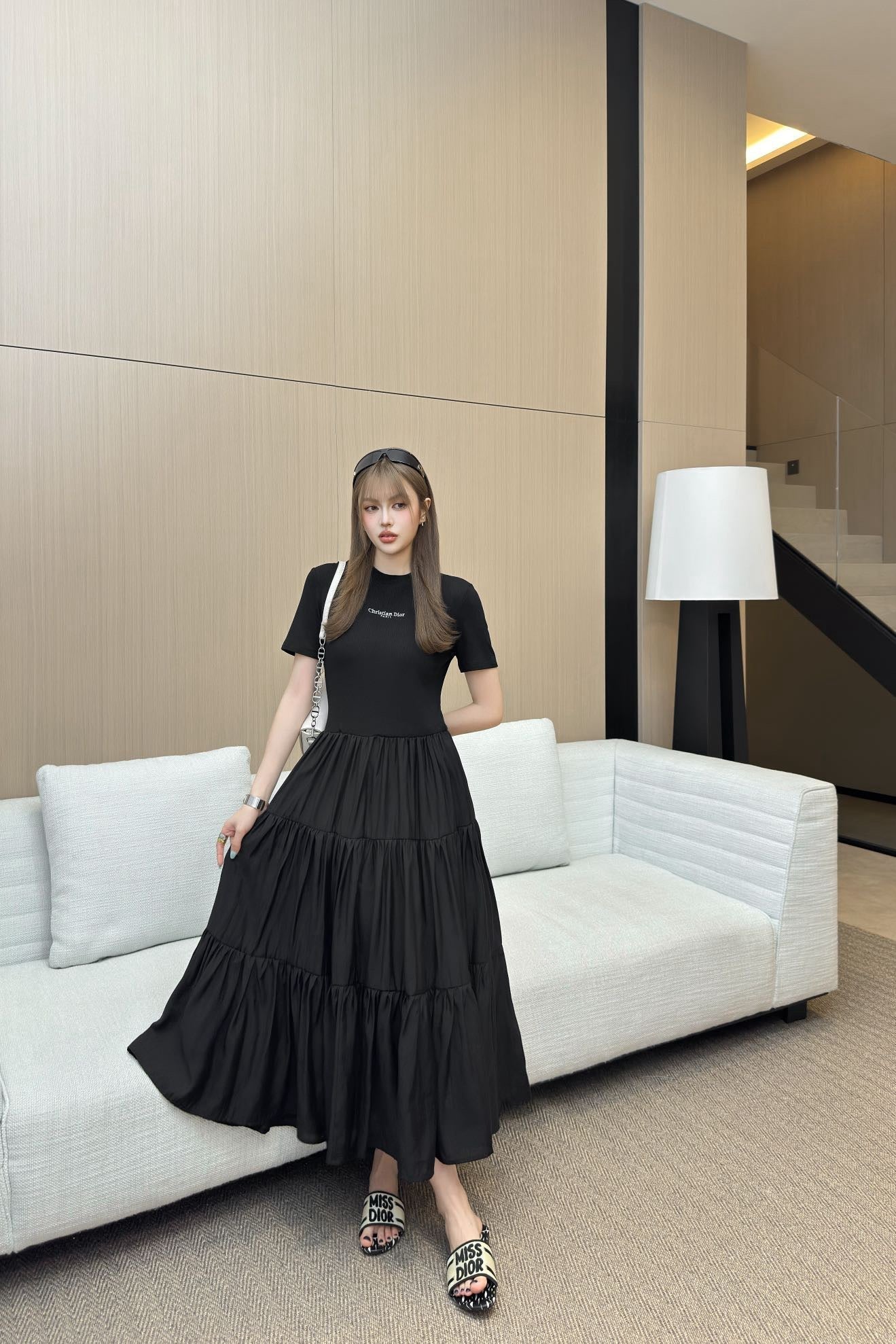 D*r 25ss mid-length spliced dress