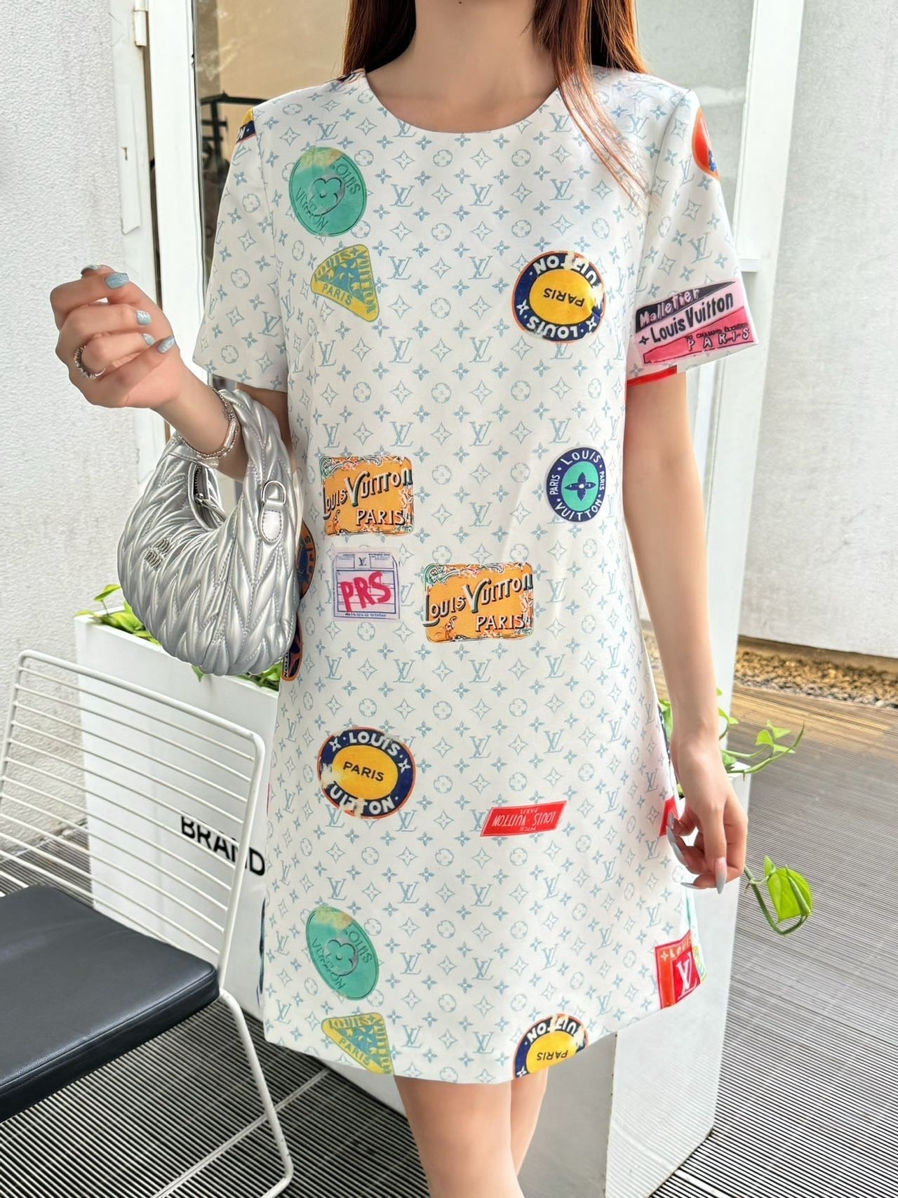 Loui* 25ss monogram printed minidress