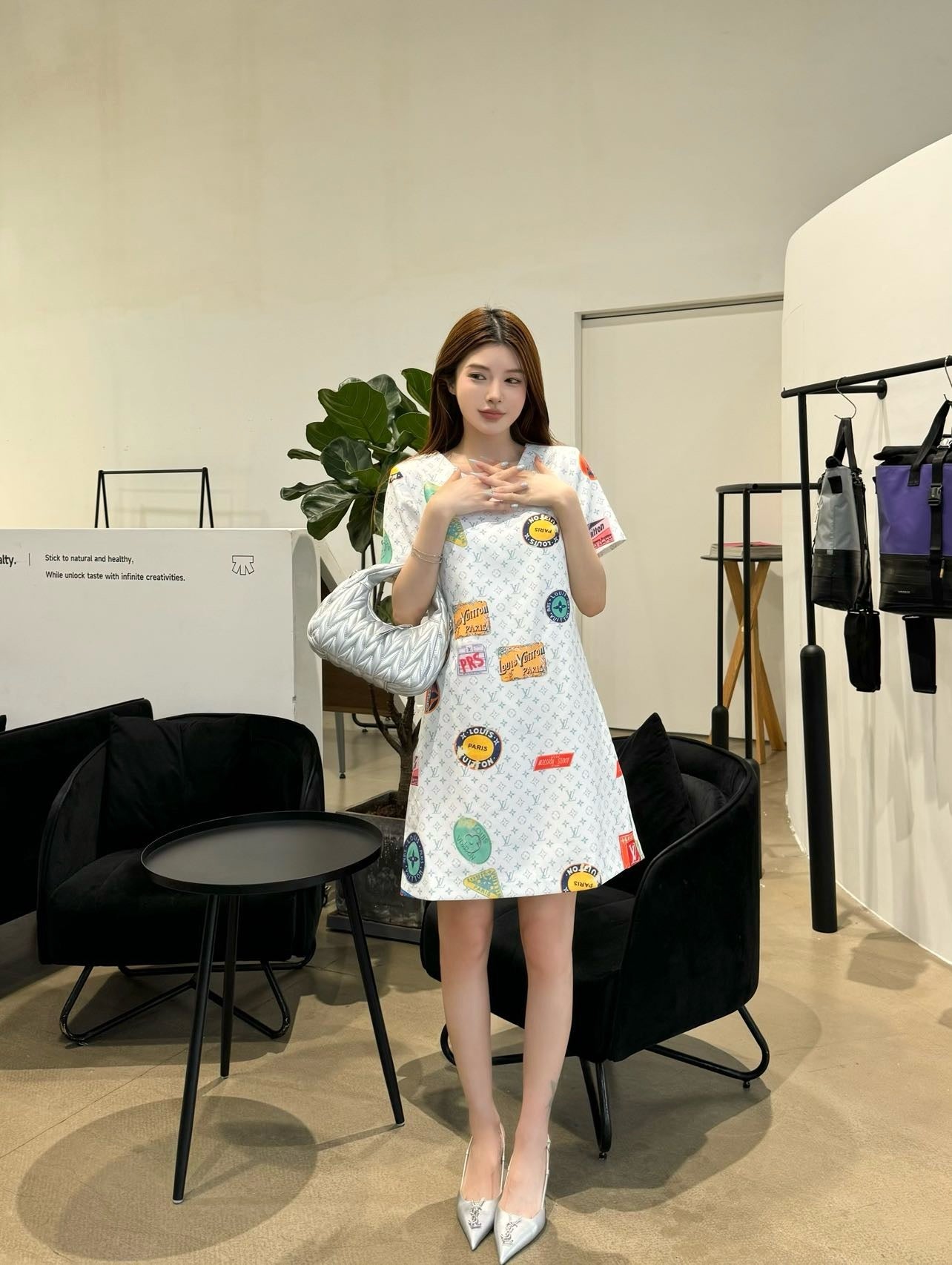 Loui* 25ss monogram printed minidress