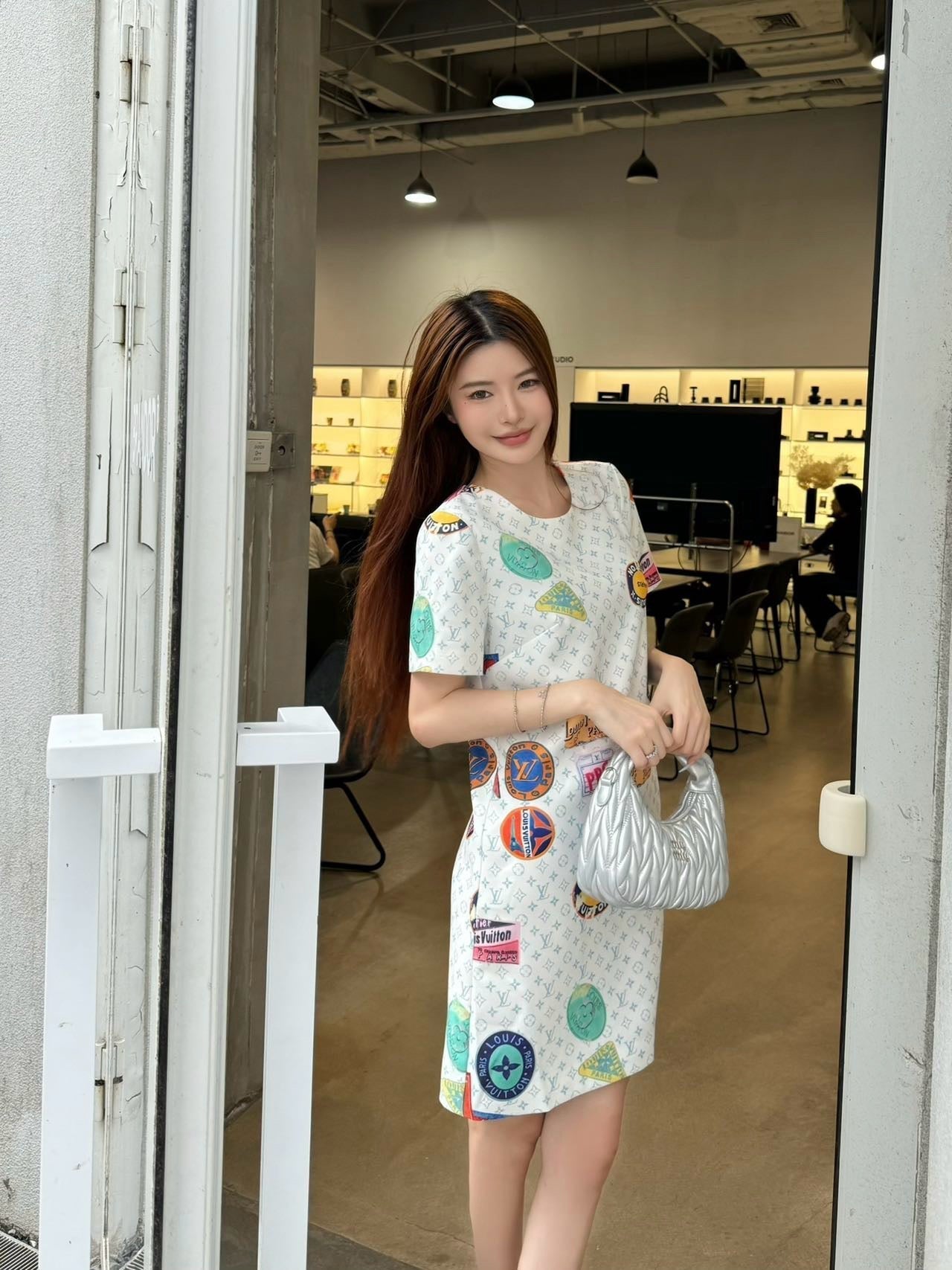 Loui* 25ss monogram printed minidress