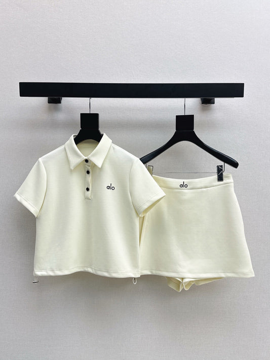 a1o 25ss cropped polo shirt miniskirt suit