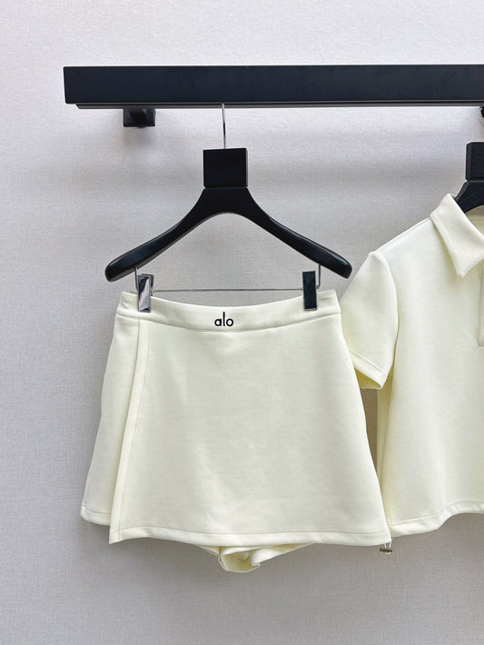 a1o 25ss cropped polo shirt miniskirt suit