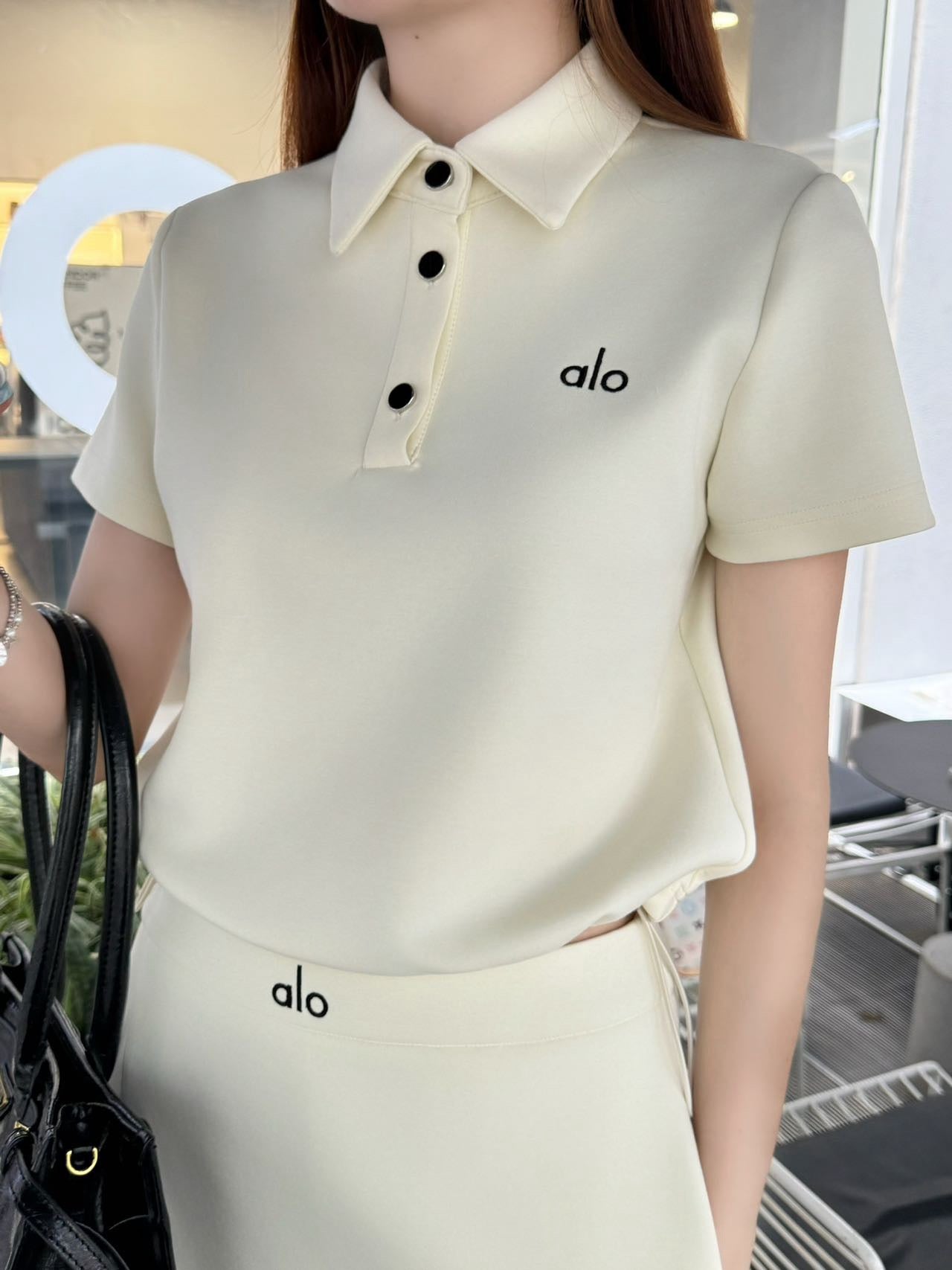 a1o 25ss cropped polo shirt miniskirt suit