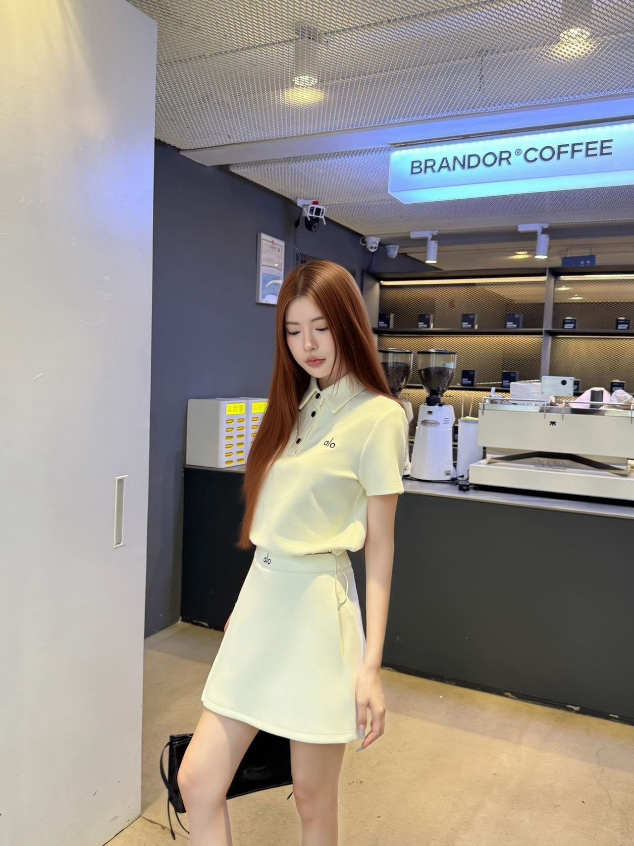 a1o 25ss cropped polo shirt miniskirt suit