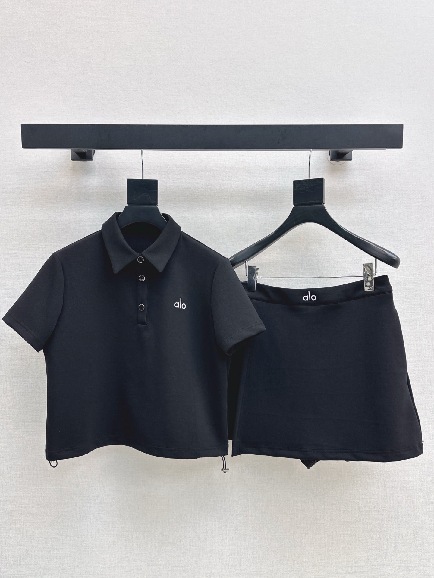 a1o 25ss cropped polo shirt miniskirt suit