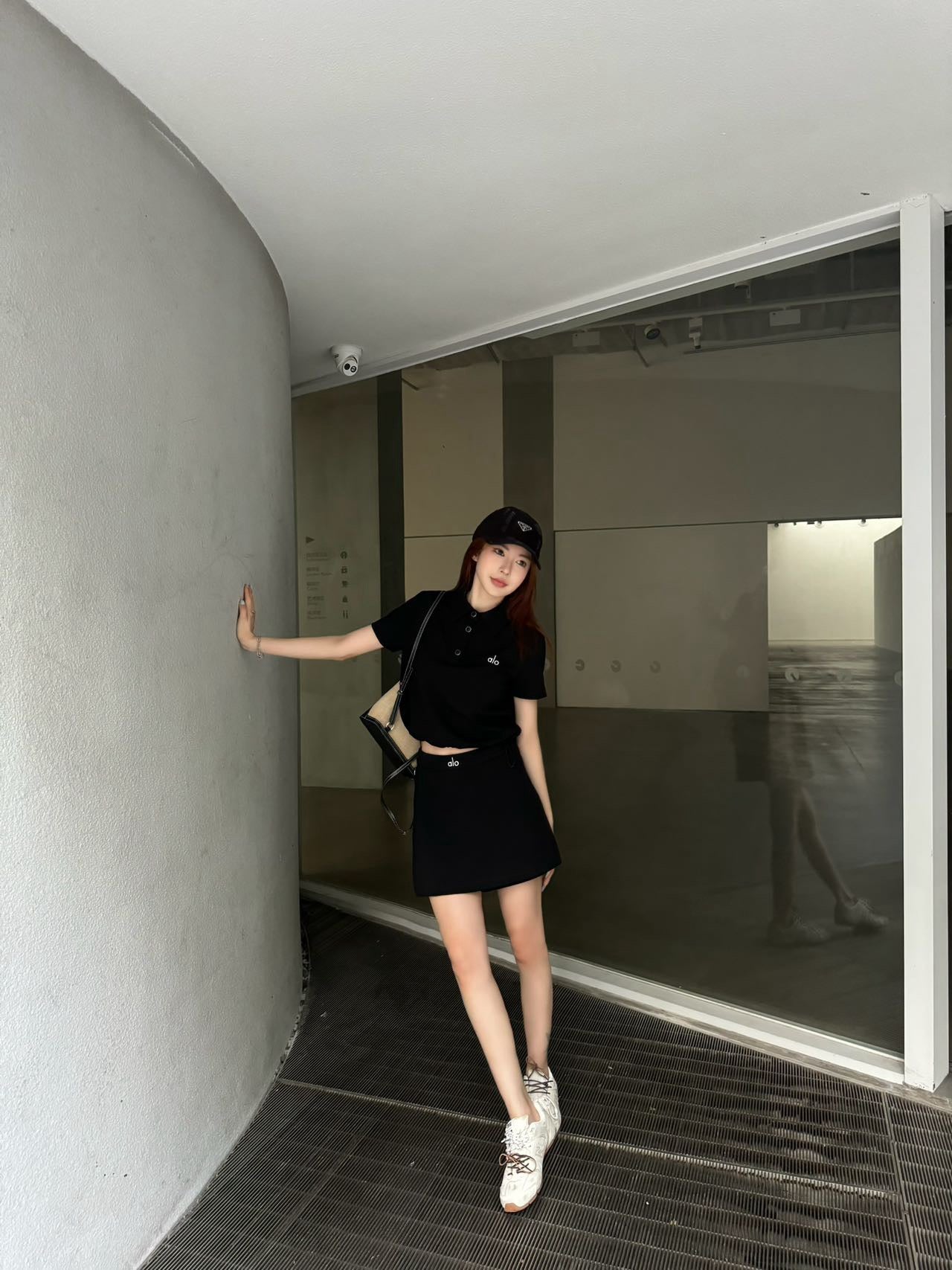 a1o 25ss cropped polo shirt miniskirt suit