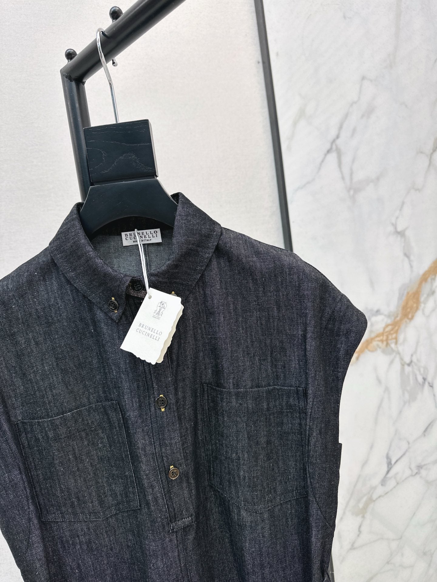 Brune*C 25ss belted denim dress