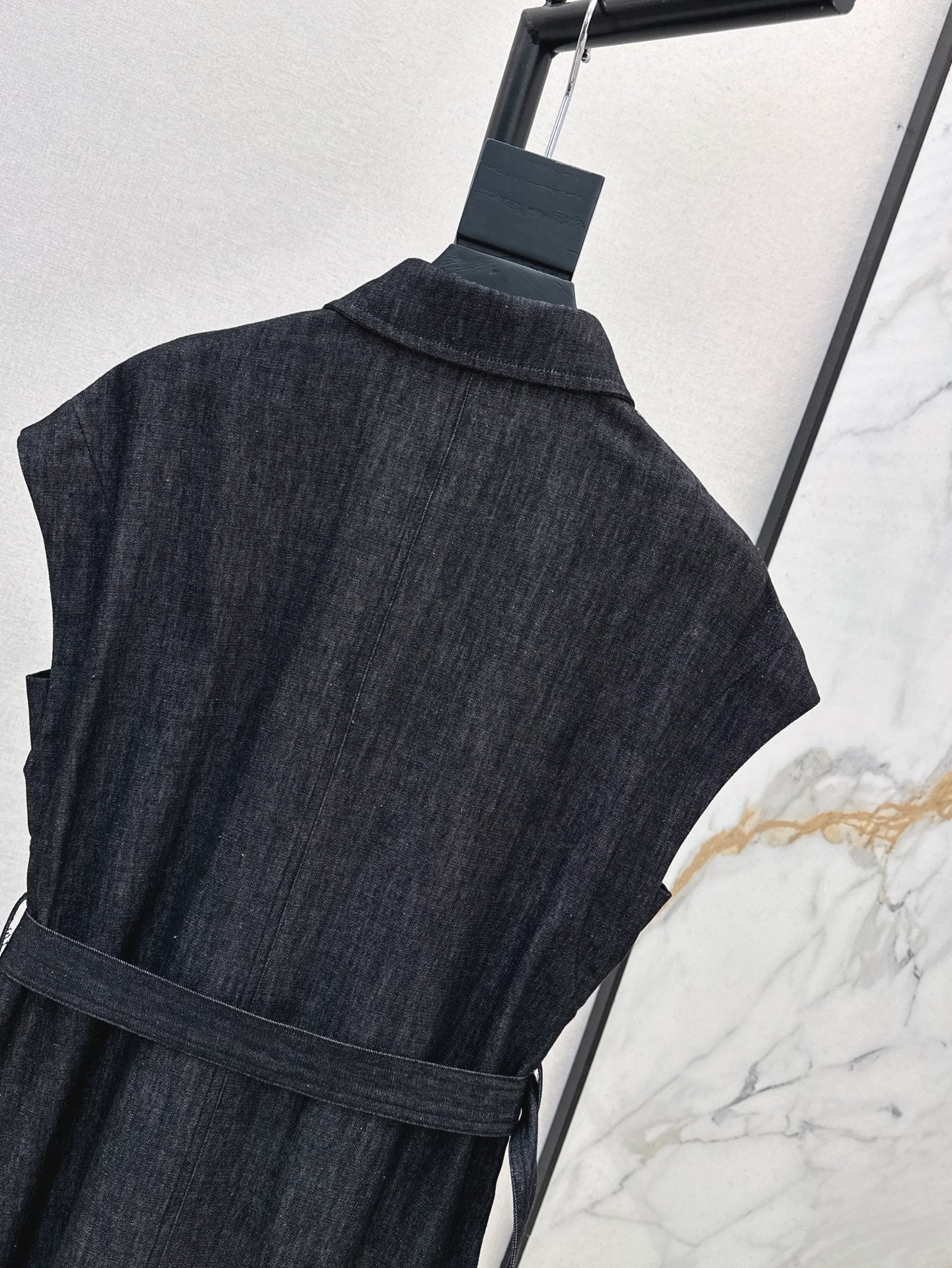 Brune*C 25ss belted denim dress