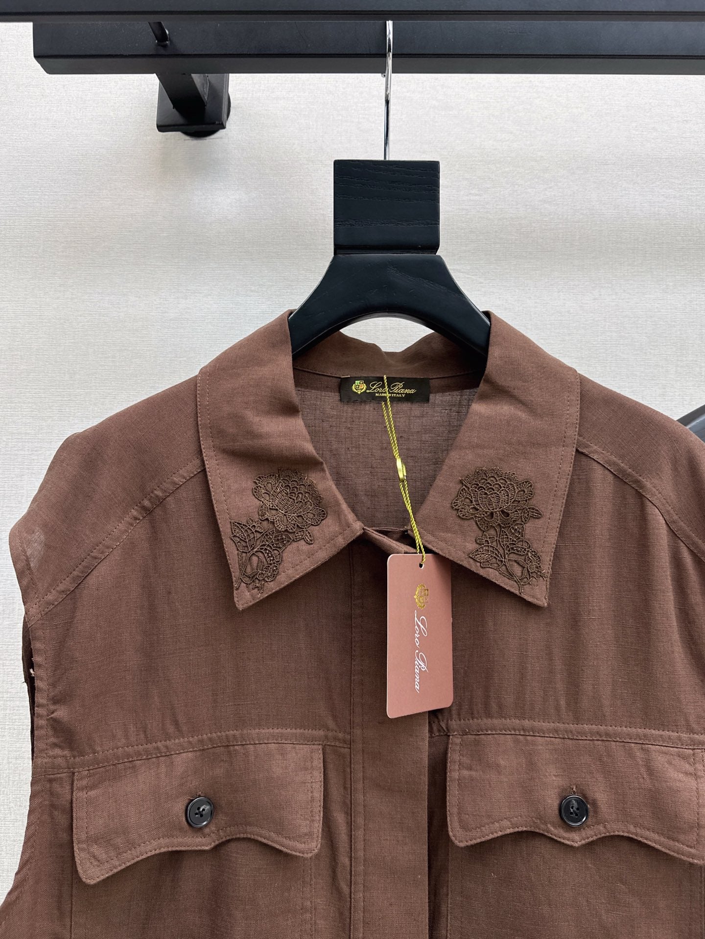 Lor*P 25ss embroidered linen vest suit