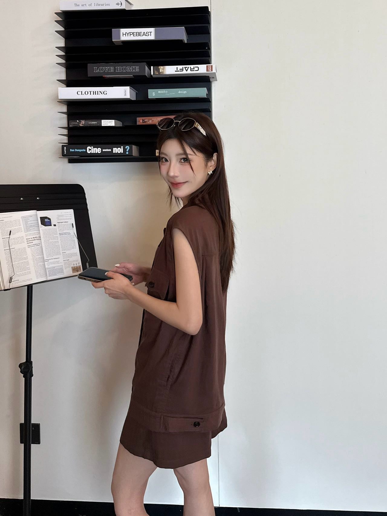 Lor*P 25ss embroidered linen vest suit