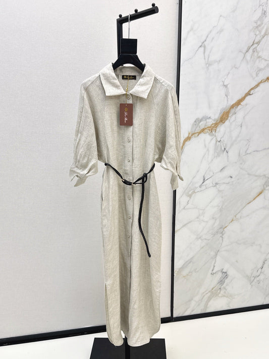 Lor*P 25ss belted linen long dress