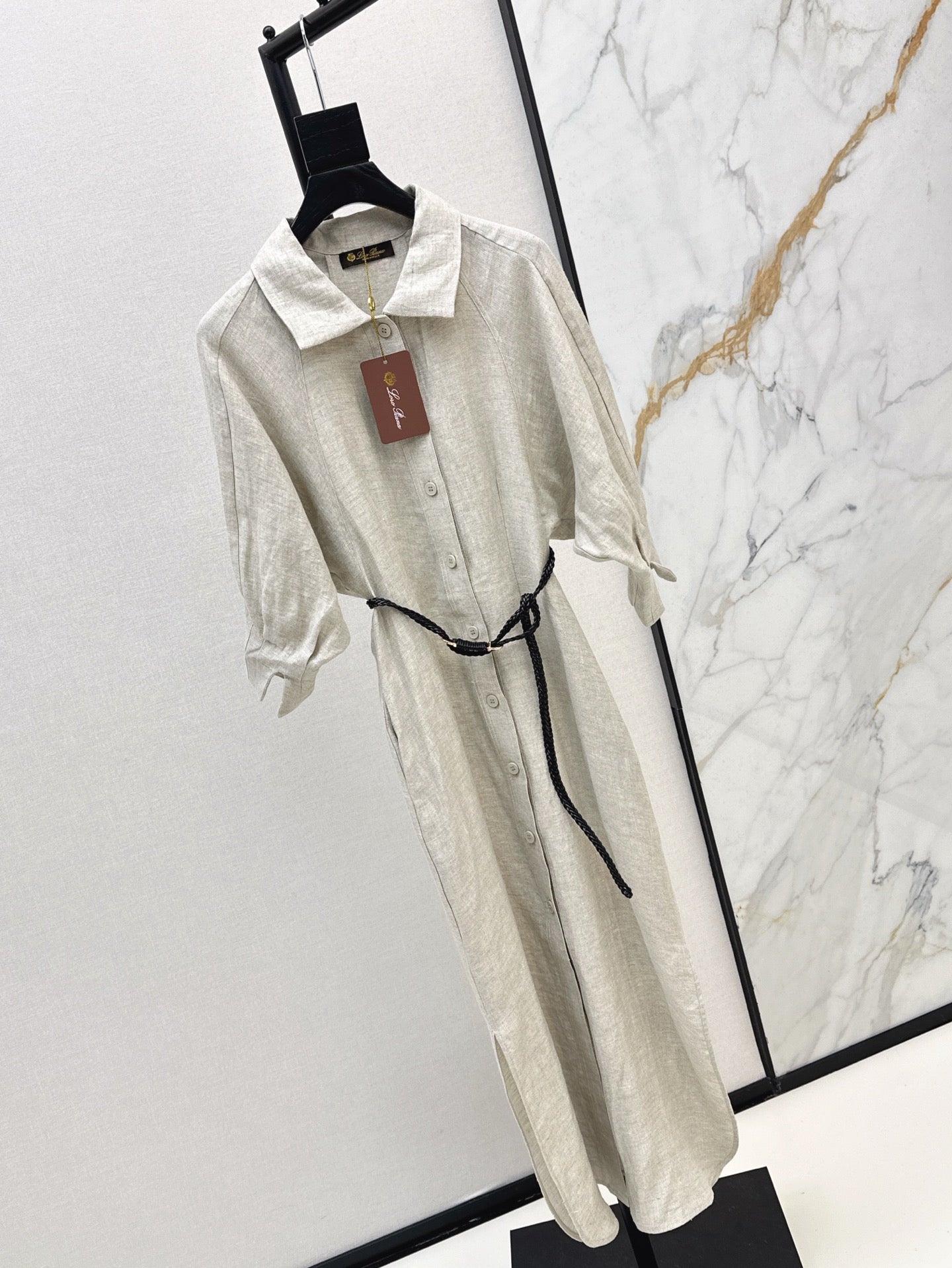Lor*P 25ss belted linen long dress