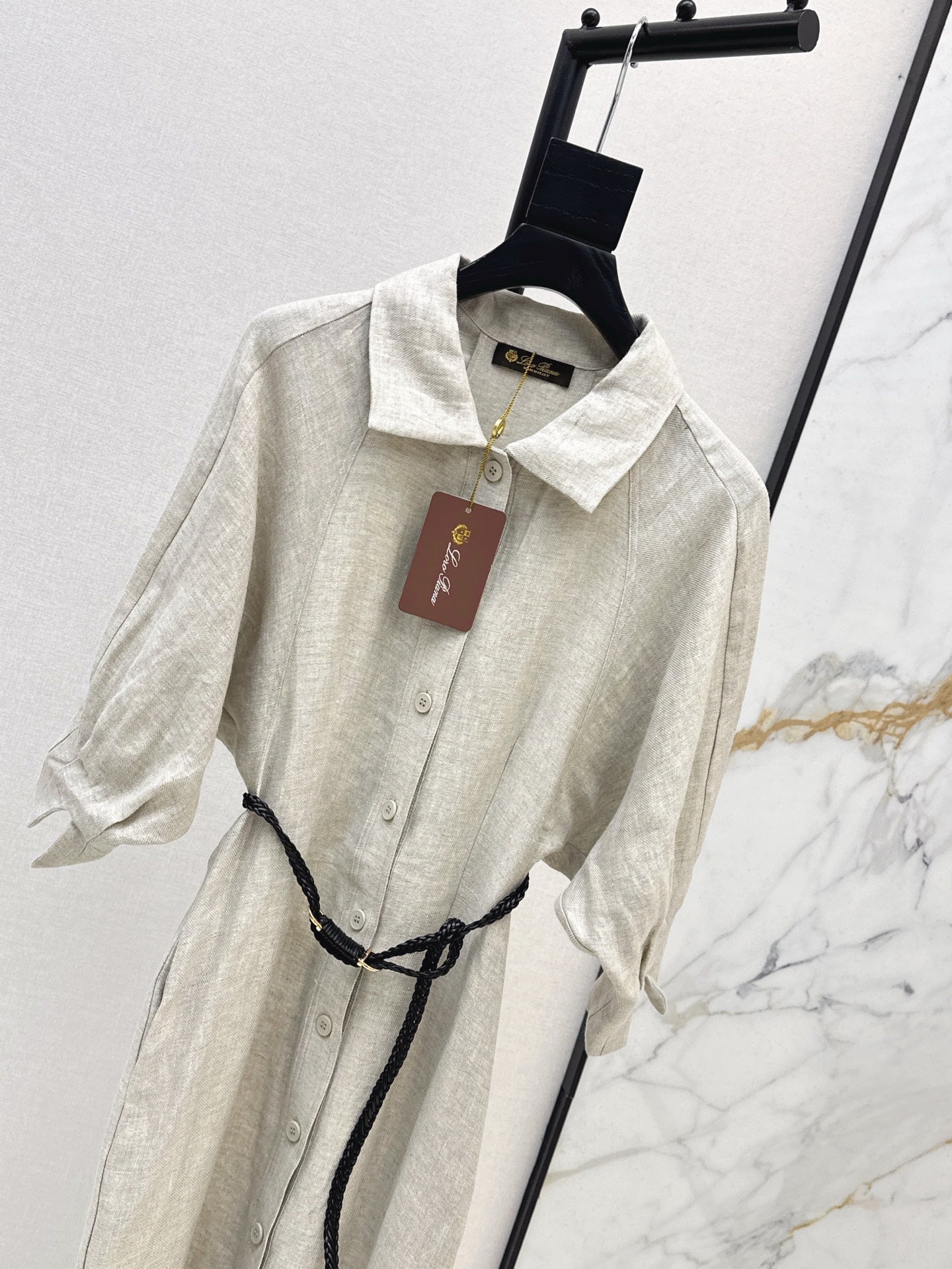 Lor*P 25ss belted linen long dress