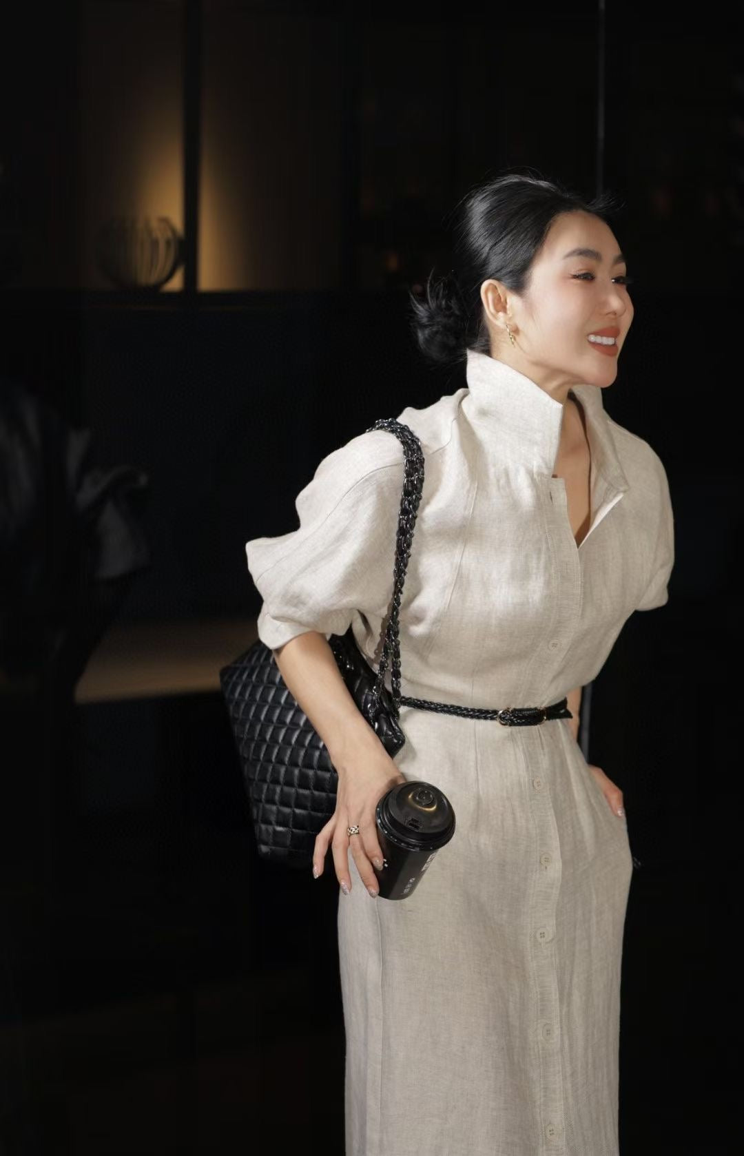 Lor*P 25ss belted linen long dress