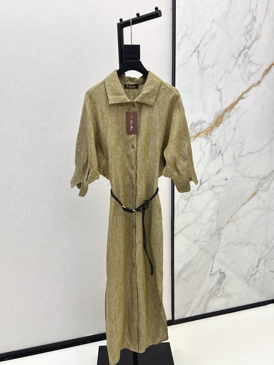 Lor*P 25ss belted linen long dress